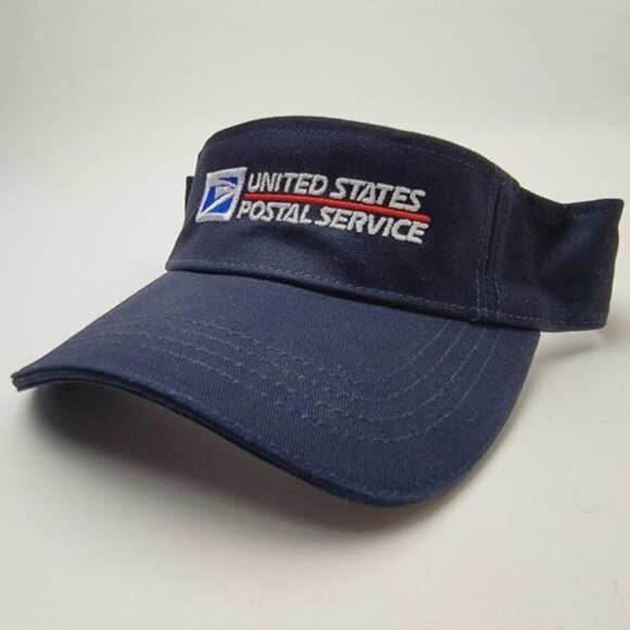 Postal Worker Mail Office Person Visor Cap Hat Navy Blue Embroidered Uniform 80s - Picture 2 of 4